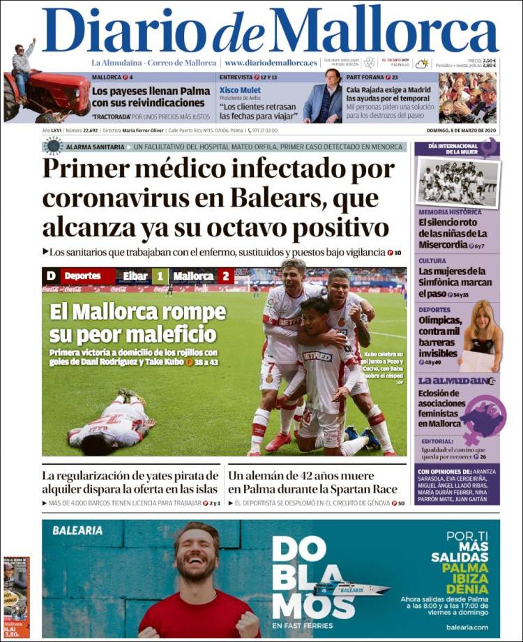 Portada de Diario de Mallorca (España)