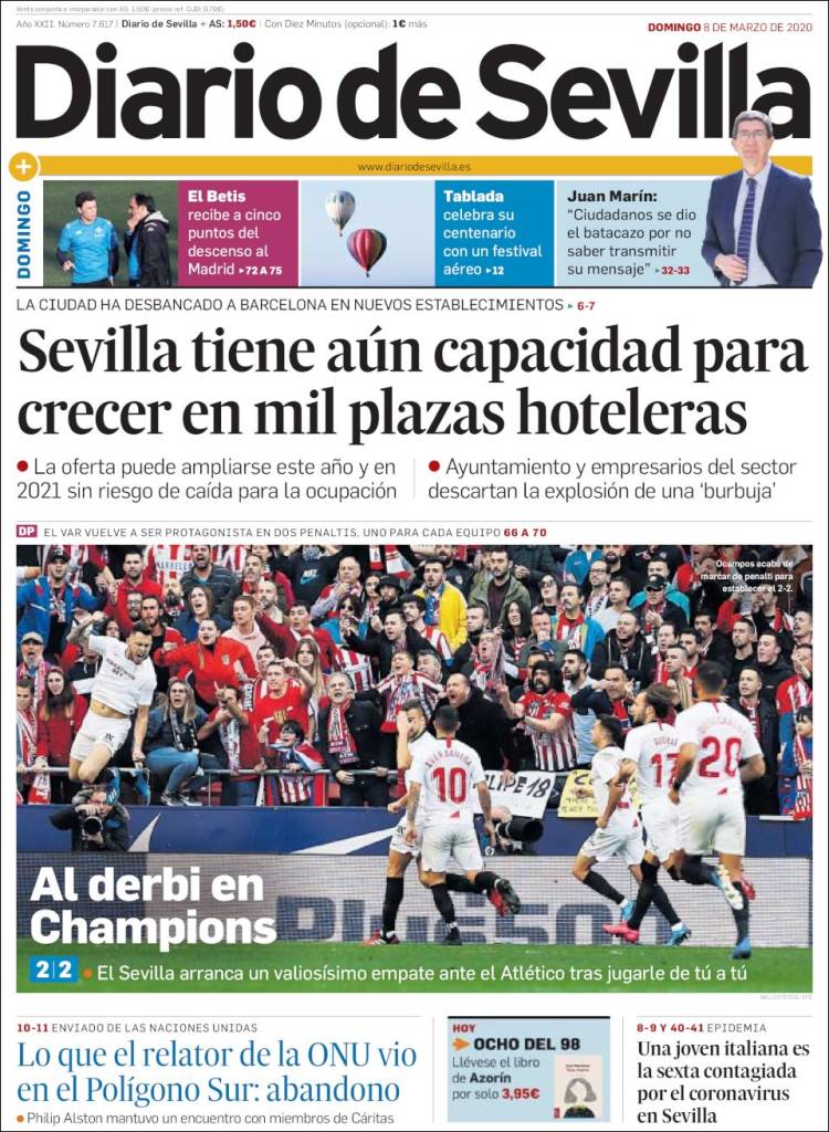 Portada de Diario de Sevilla (España)