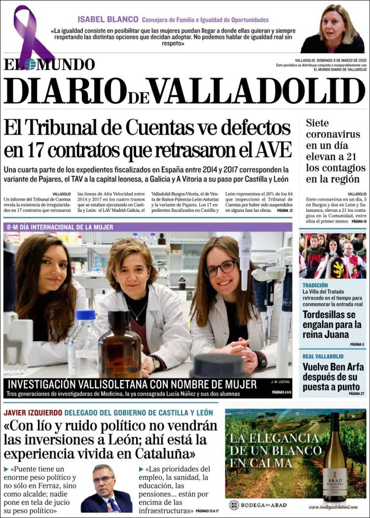 Portada de Diario de Valladolid (España)