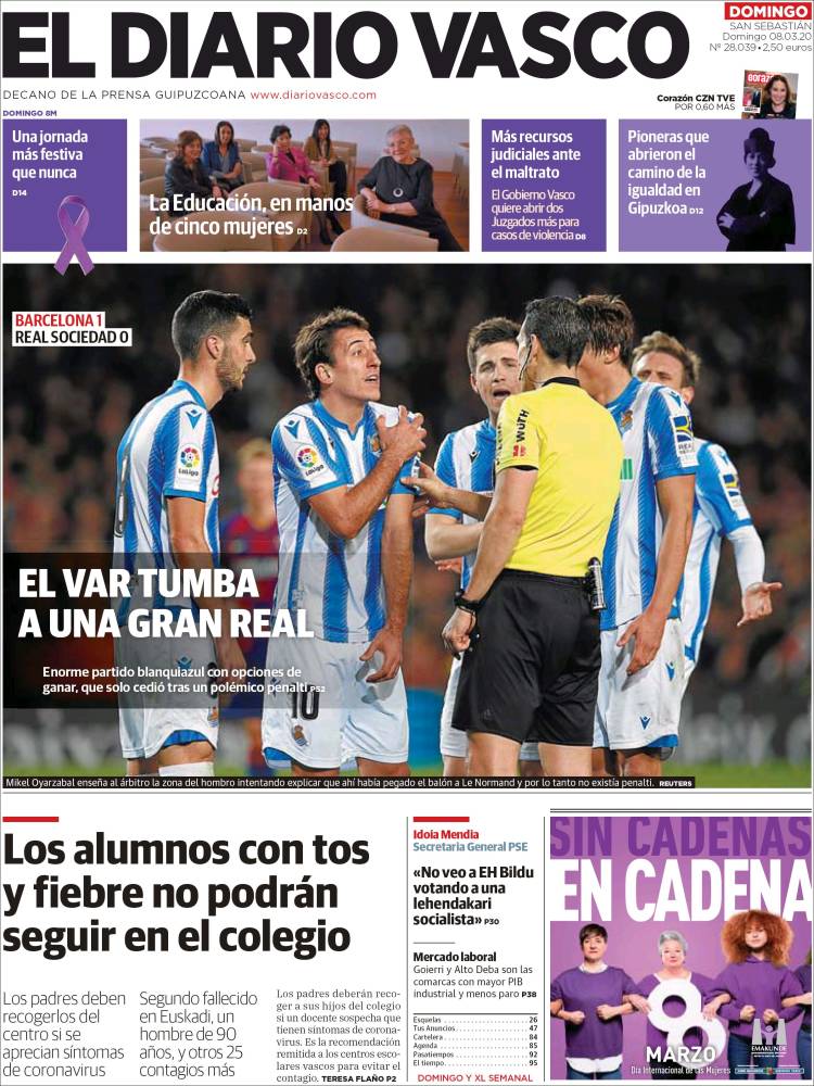 Portada de Diario Vasco (España)