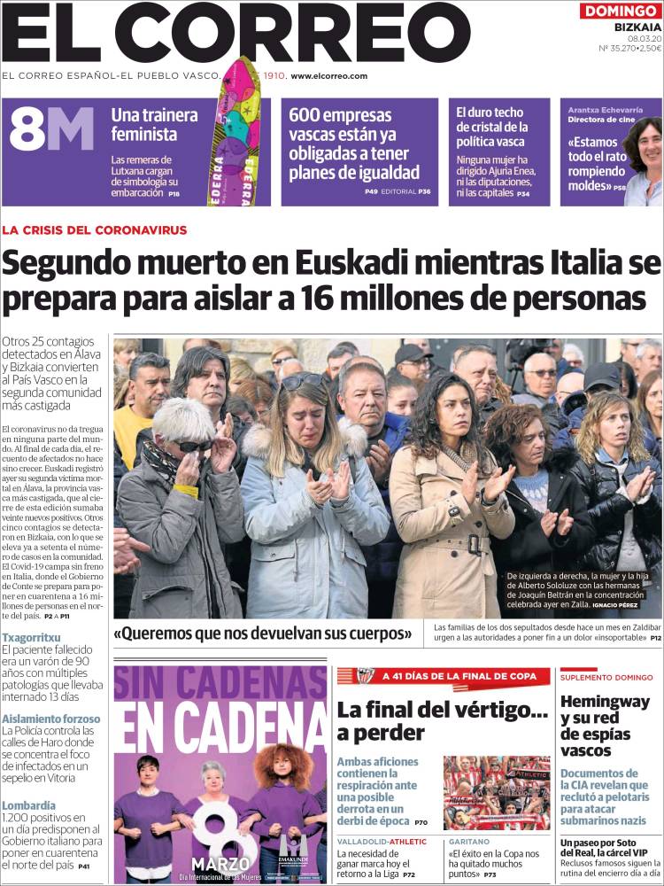 Portada de El Correo (España)