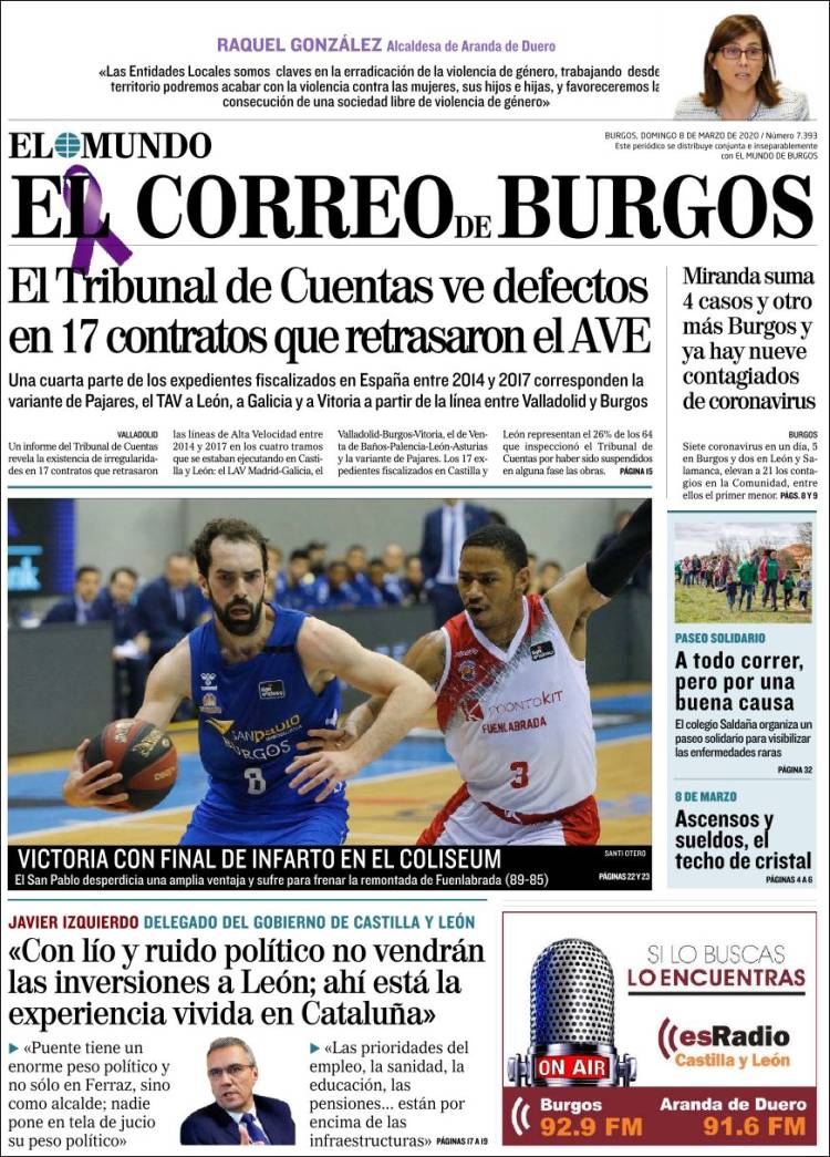 Portada de El Correo de Burgos (España)