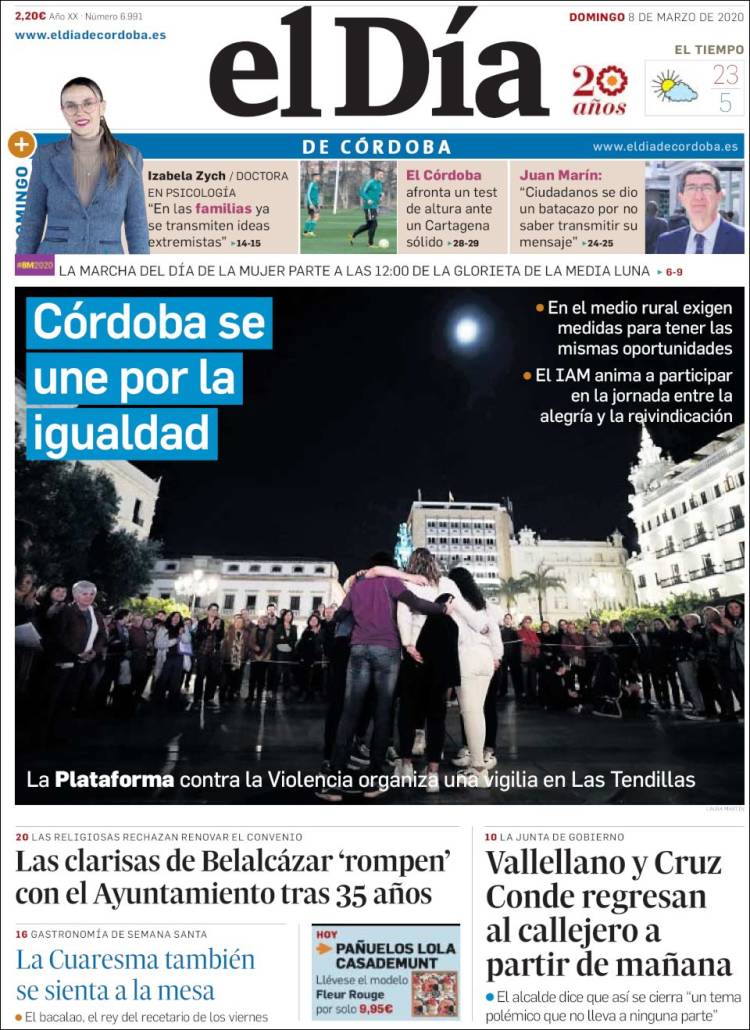 Portada de El Día de Córdoba (España)