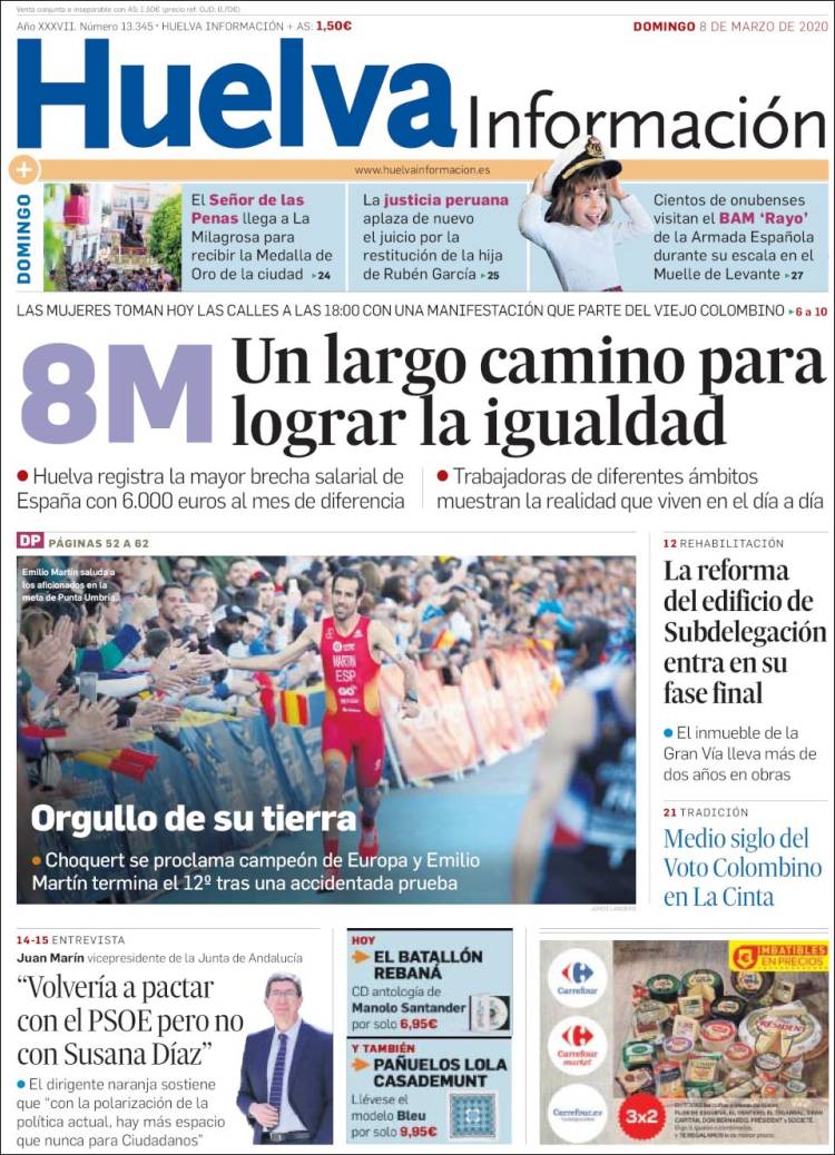 Portada de Huelva Información (España)