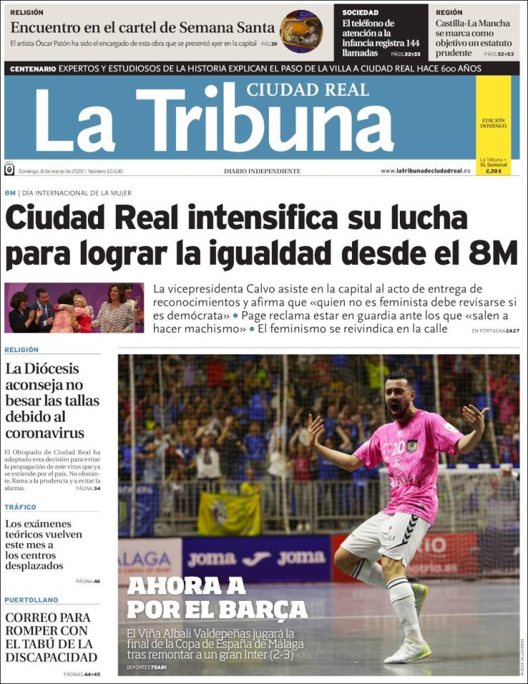 Portada de La Tribuna de Ciudad Real (España)