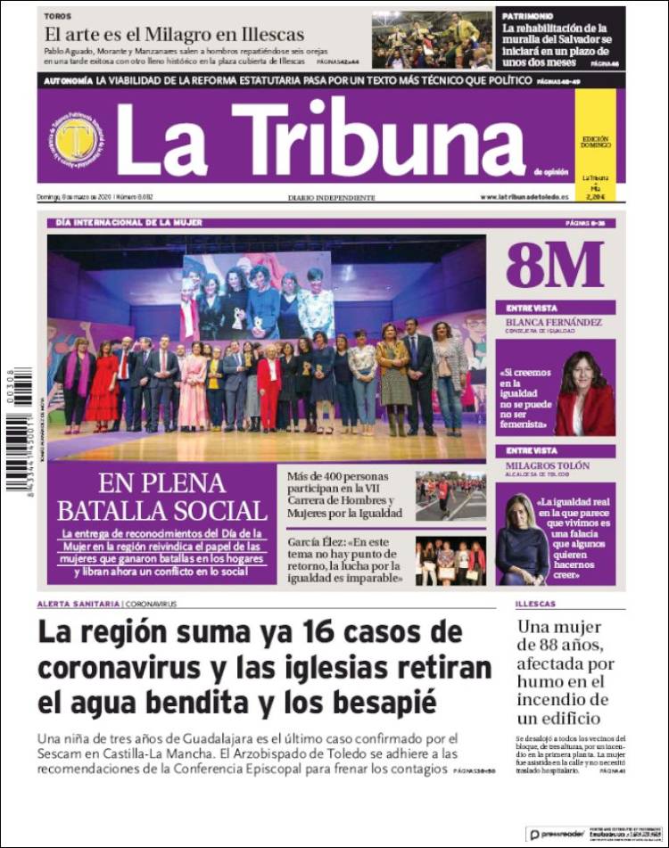 Portada de La Tribuna de Toledo (España)