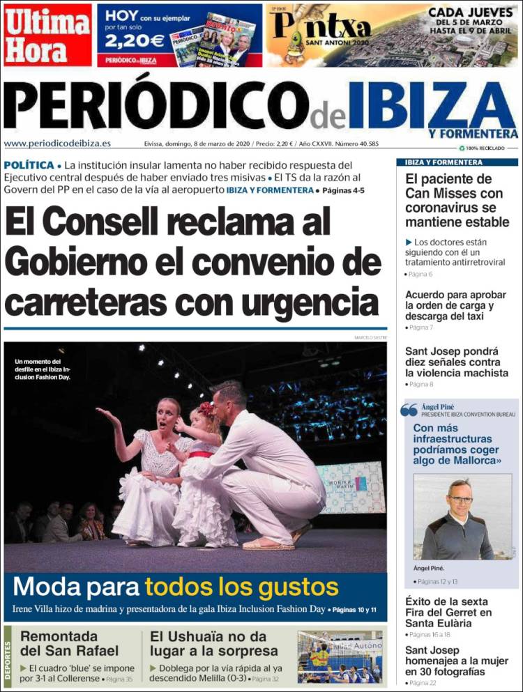 Portada de Periódico de Ibiza (España)