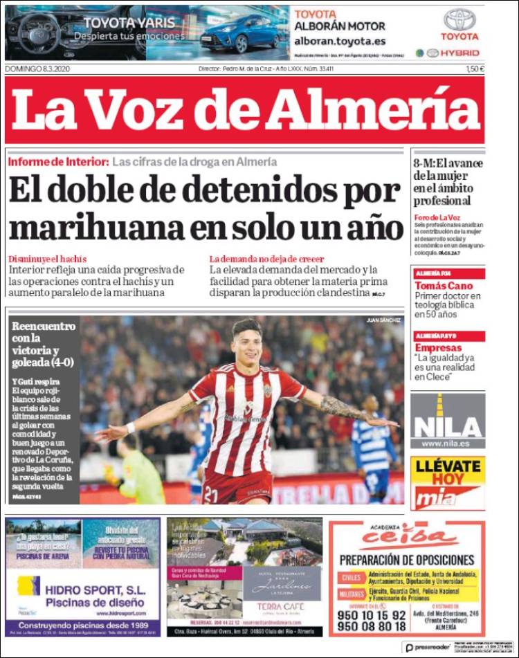 Portada de La Voz de Almería (España)