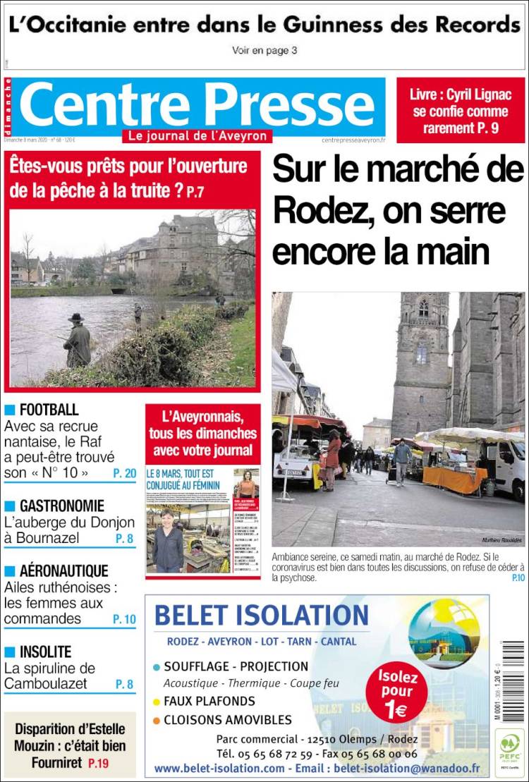 Portada de Centre Presse (France)