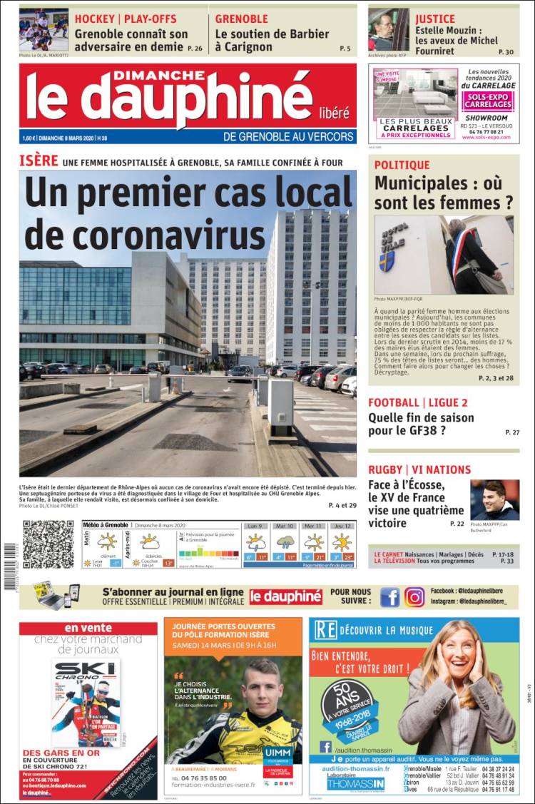 Portada de Le Dauphiné Libéré (France)