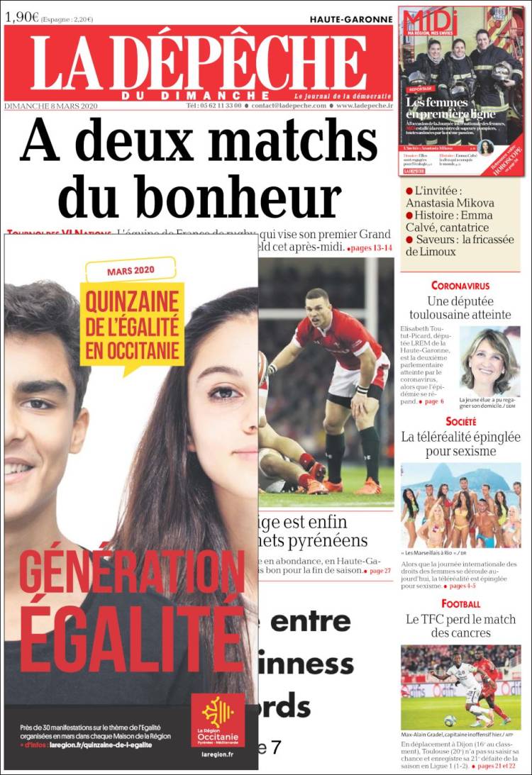 Portada de La Dépêche du Midi (France)