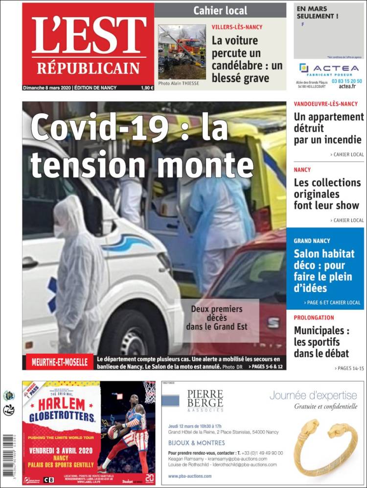 Portada de L'Est Republicain (France)
