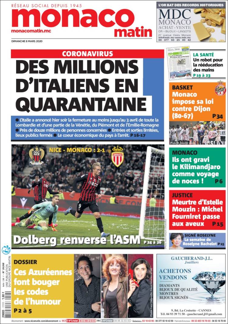 Portada de Nice-Matin (France)
