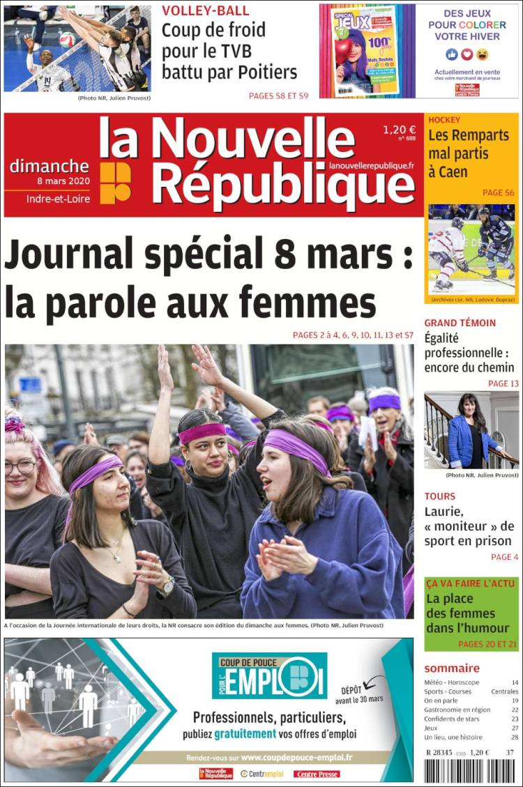 Portada de La Nouvelle Republique (France)