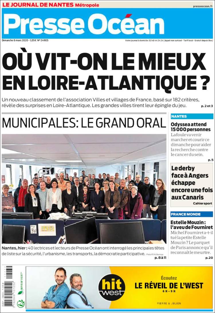 Portada de Presse Ocean (France)