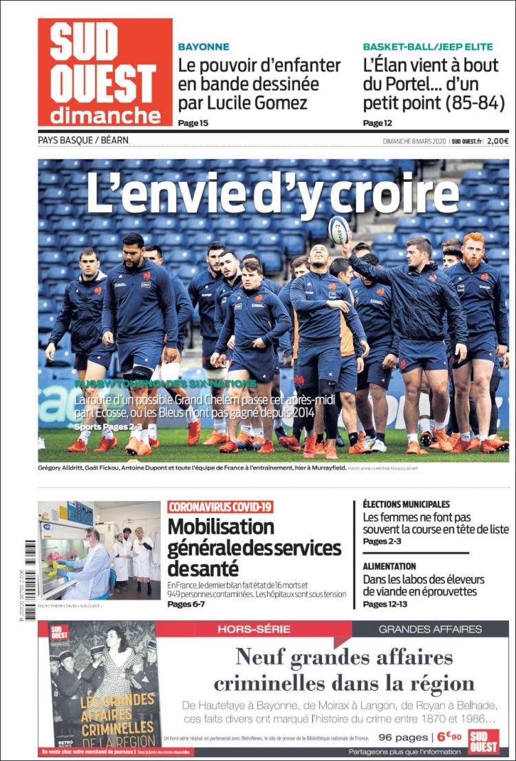 Portada de Sud Ouest (France)