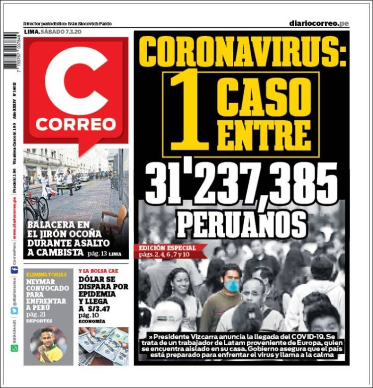 Portada de Diario Correo (Perú)