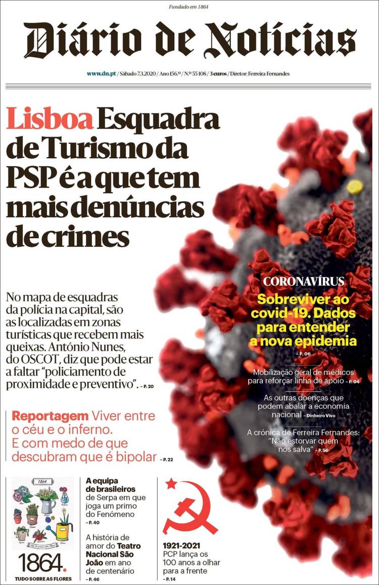 Portada de Diário de Noticias (Portugal)