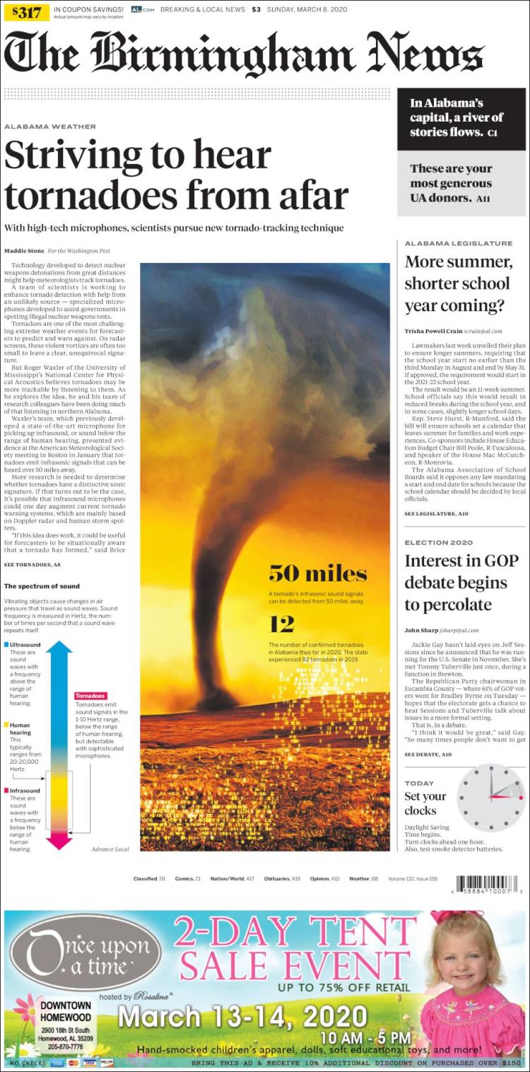 Portada de Birmingham News (USA)