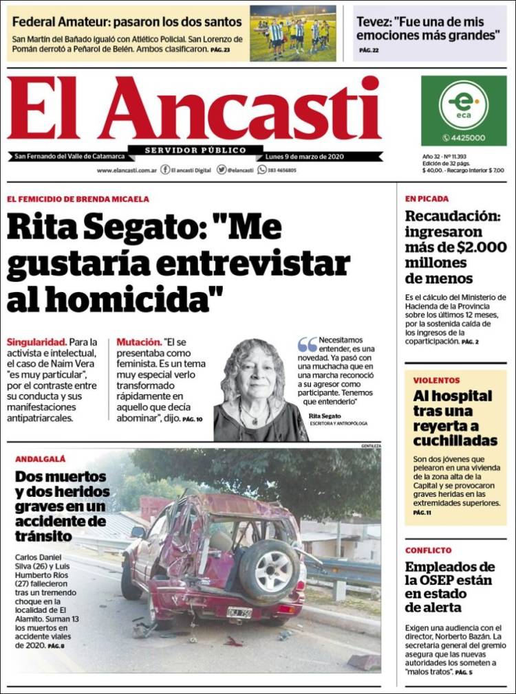 Portada de El Ancasti (Argentina)