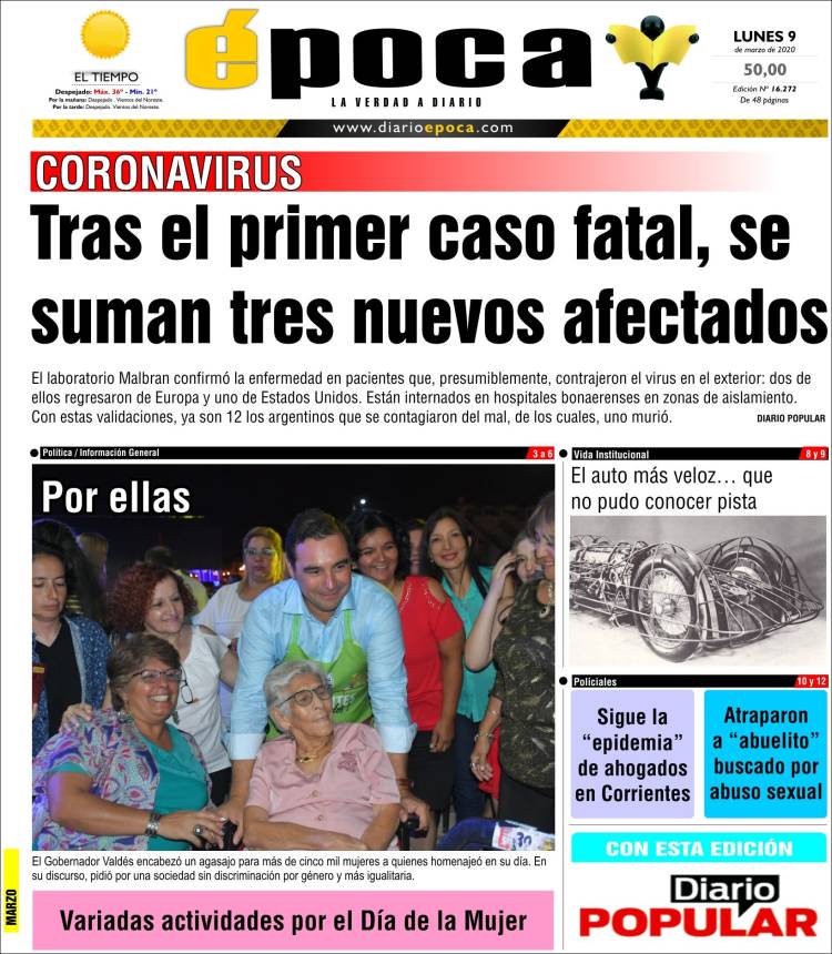 Portada de Diario Época (Argentina)