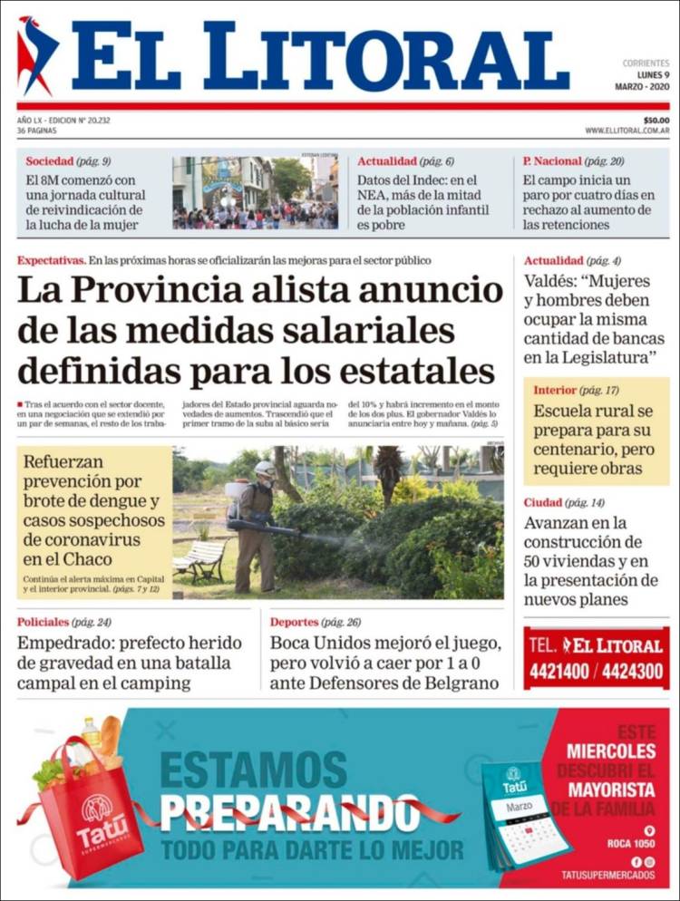 Portada de El Litoral Corrientes (Argentina)