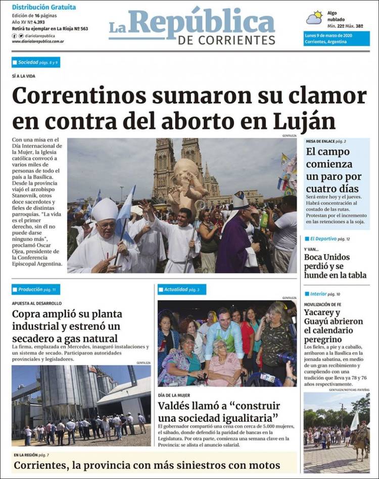 Portada de La República de Corrientes (Argentina)