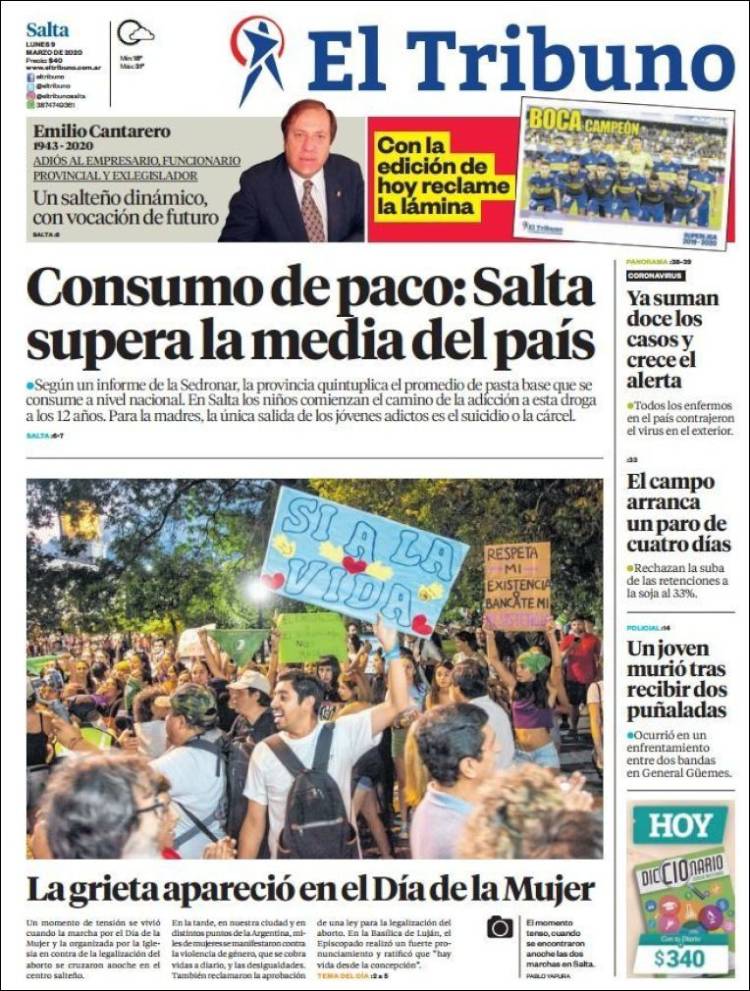 Portada de El Tribuno - Salta (Argentina)