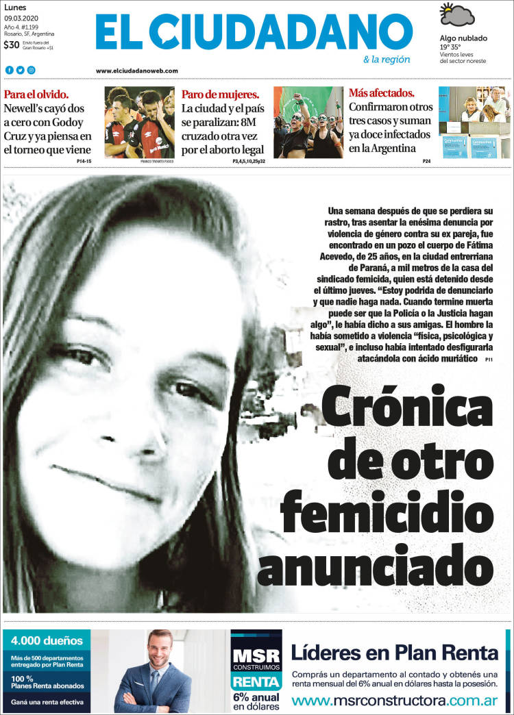 Portada de Diario El Ciudadano (Argentina)