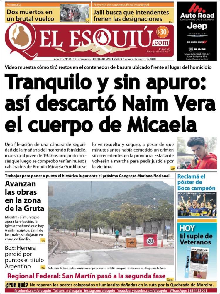 Portada de El Esquiu (Argentina)