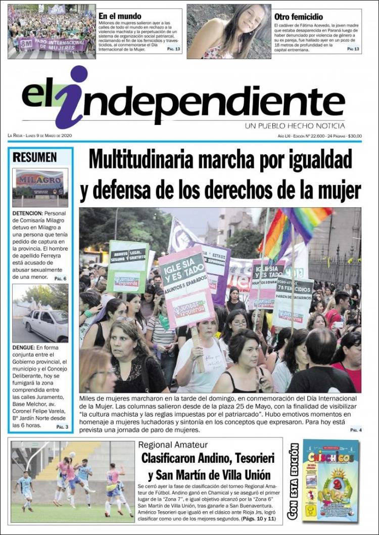 Portada de El Independiente (Argentina)