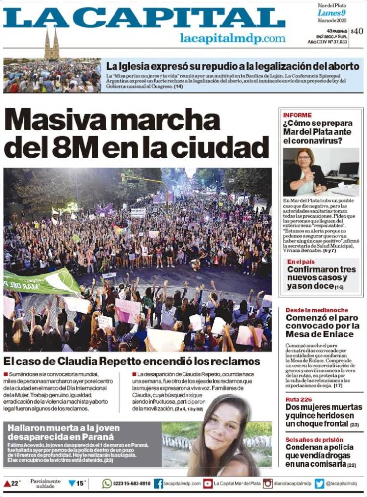 Portada de Diario La Capital - Mar del Plata (Argentina)
