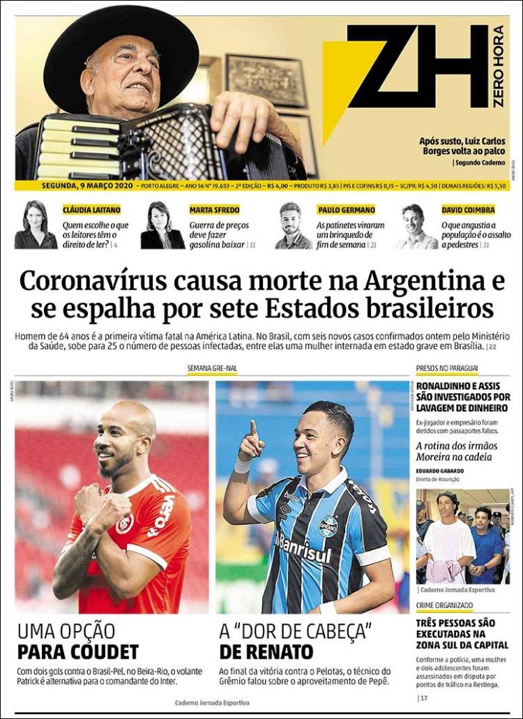 Portada de Zero Hora (Brasil)