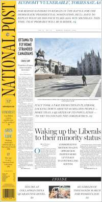 Portada de The National Post (Canadá)