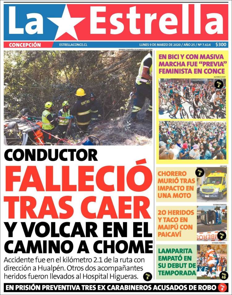 Portada de La Estrella de Concepción (Chile)