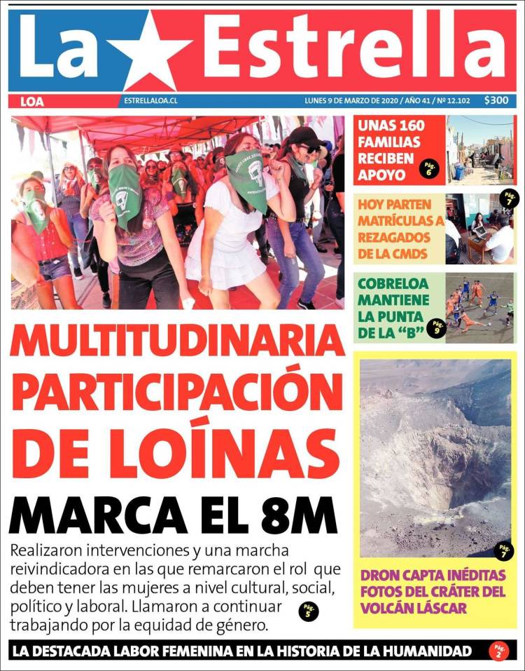 Portada de La Estrella de Loa (Chile)