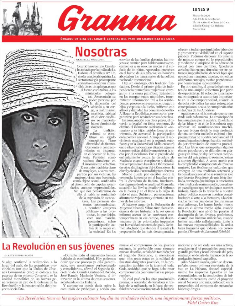 Portada de Granma (Cuba)