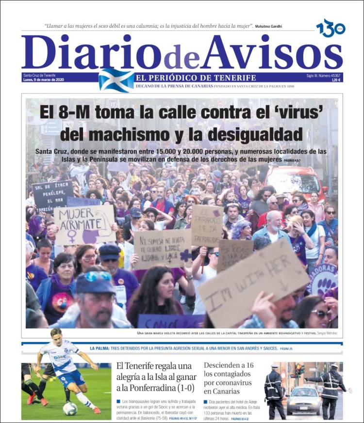 Portada de Diarios de Avisos (Spain)