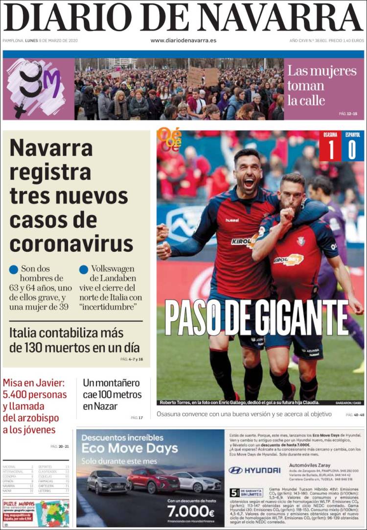 Portada de Diario de Navarra (Spain)