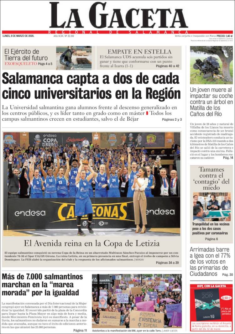 Portada de La Gaceta de Salamanca (Spain)