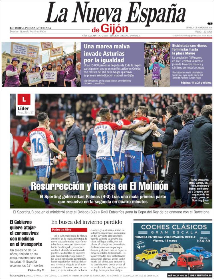 Portada de La Nueva España - Gijón (Spain)