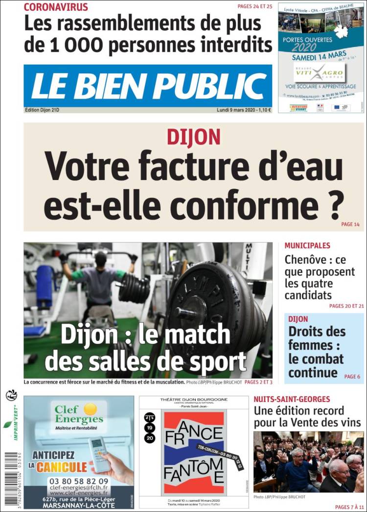 Portada de Le Bien Public (France)