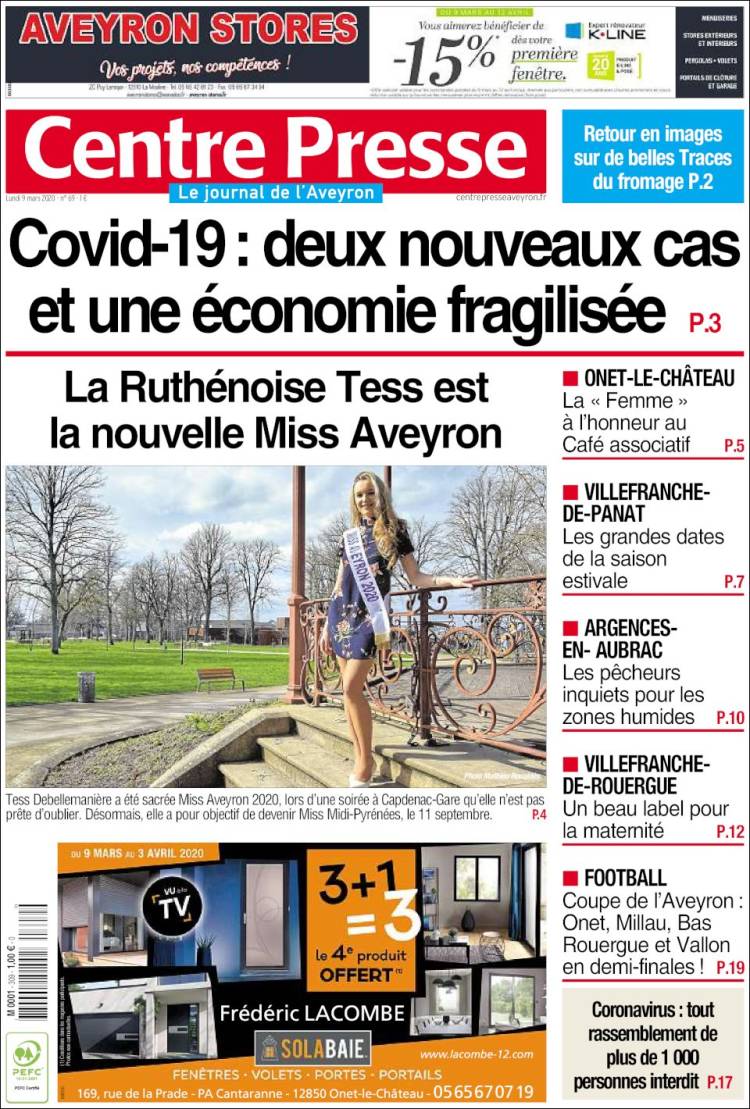 Portada de Centre Presse (France)