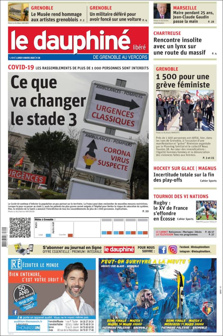 Portada de Le Dauphiné Libéré (France)