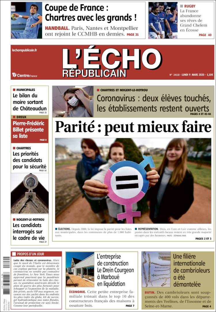 Portada de L'Echo Républicain (France)