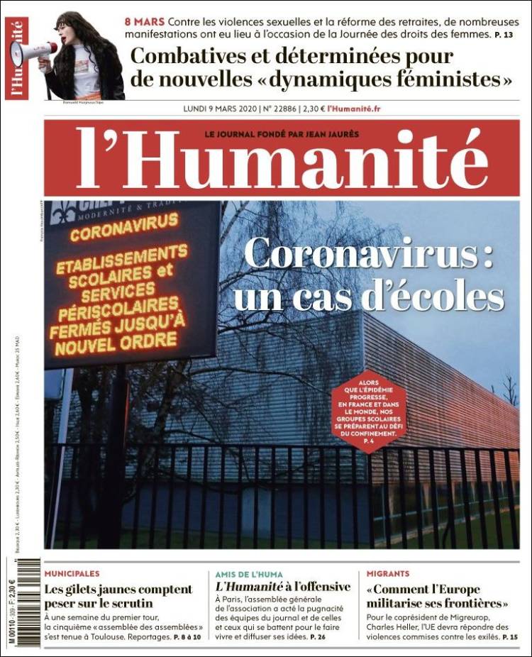 Portada de l'Humanite (France)