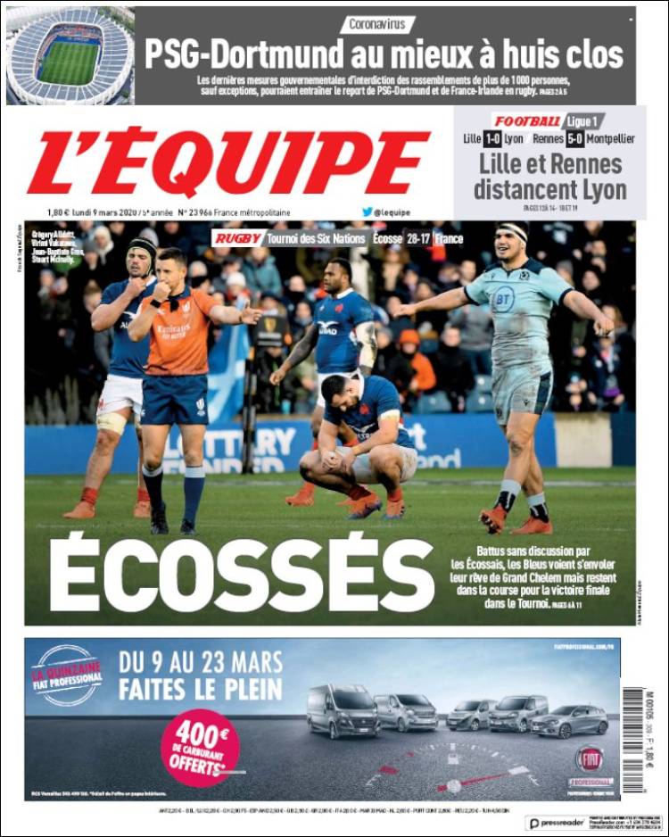 Portada de L'Equipe (France)