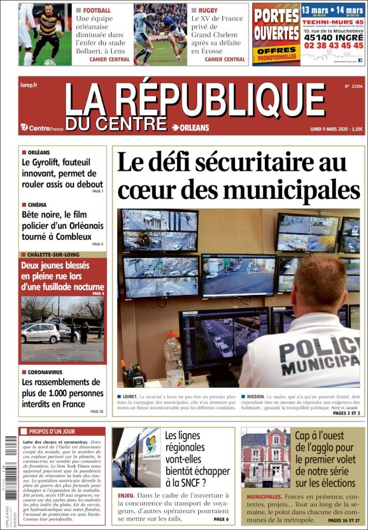 Portada de La République du Centre (France)