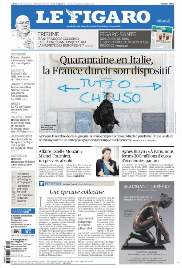 Portada de Le Figaro (France)