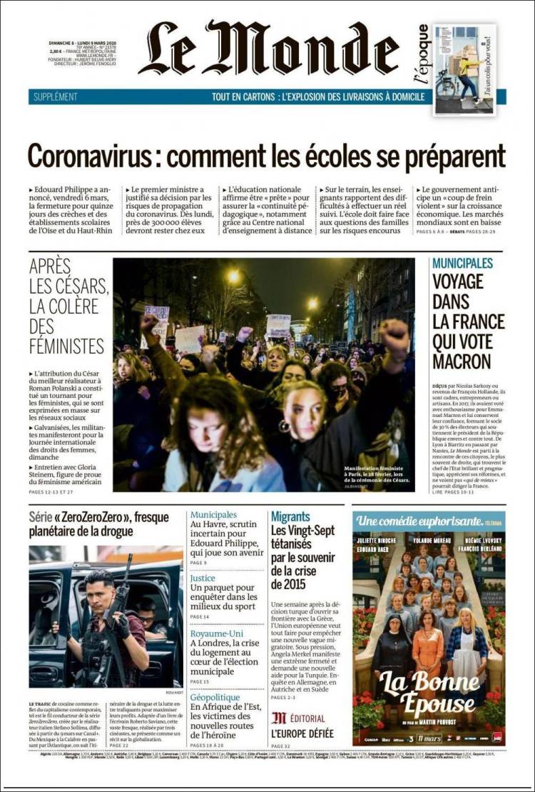 Portada de Le Monde (France)